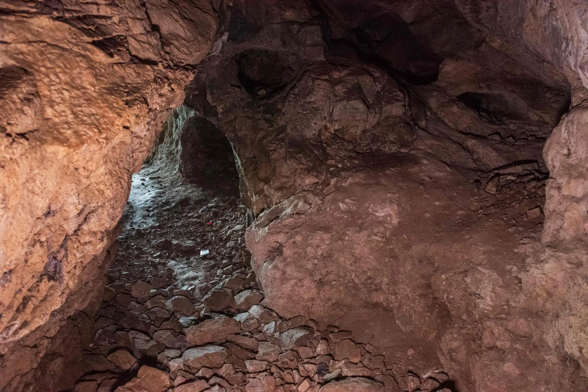 The view inside the cave Homer is said to have written his great works in.