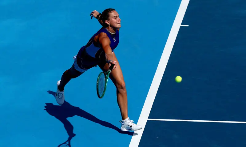 ARYNA Sabalenka of Belarus lunges for a return against Australia&rsquo;s Talia Gibson during their Cincinnati Open second-round match at the Lindner Family Tennis Center.&mdash;AFP