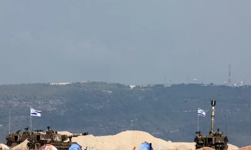 Israeli tanks are positioned near Israel's border with Lebanon, in northern Israel, October 10, 2023. &mdash; Reuters