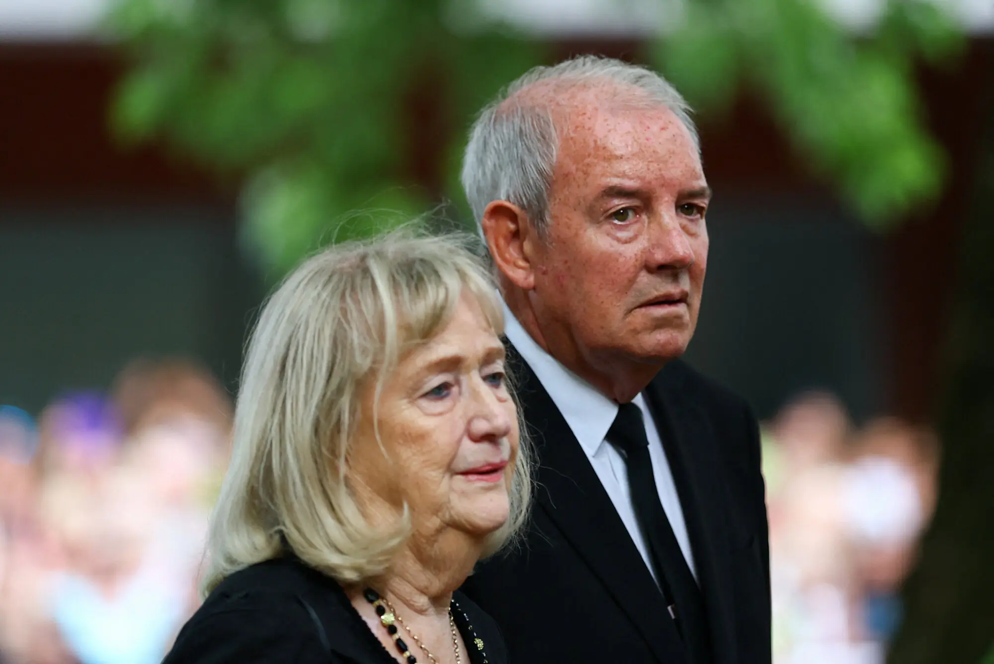 Bonnie Tyler&rsquo;s widower, John Robert Sullivan, arrives at the memorial service. Photo: Reuters