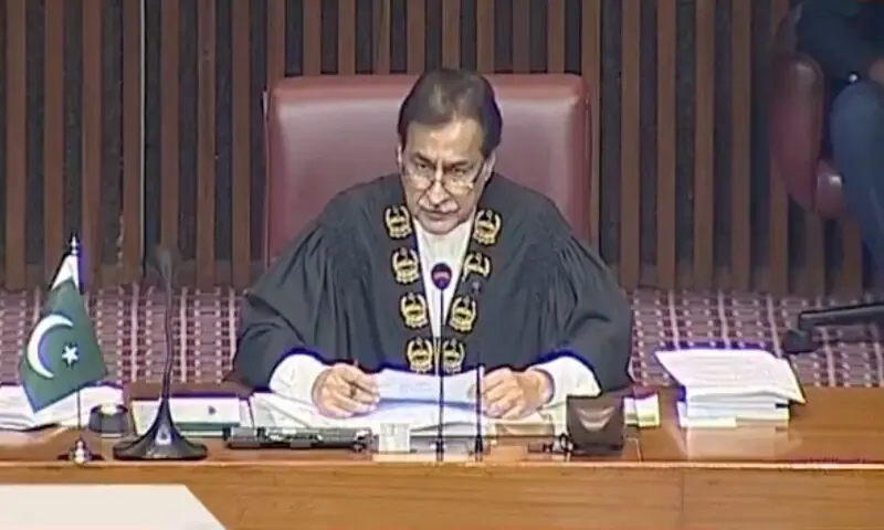 National Assembly Speaker Ayaz Sadiq chairs a session of the NA on August 20, 2026. &mdash; screengrab via @NAofPakistan/X