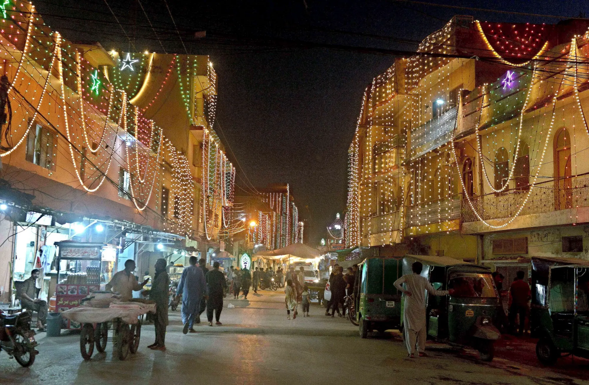 Buildings are illuminated in the garrison city for Eid Miladun Nabi celebrations. Buildings are illuminated in the garrison city for Eid Miladun Nabi celebrations.