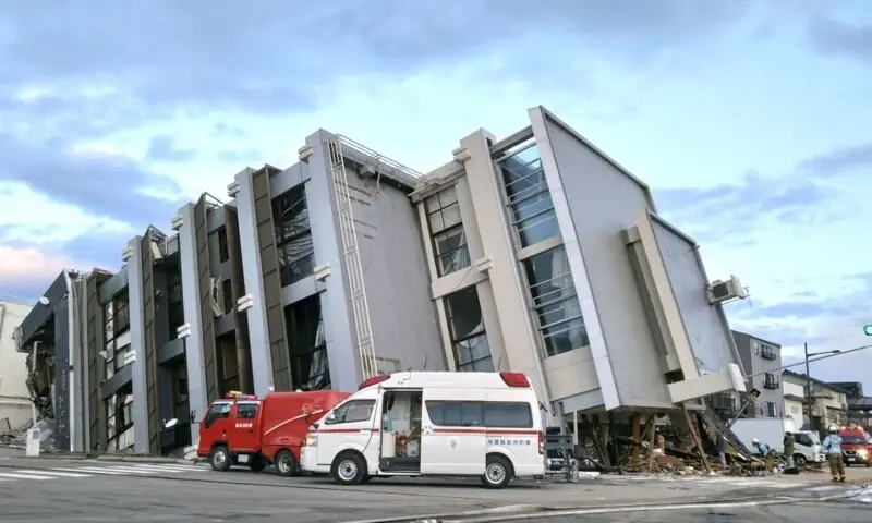 A collapsed building caused by an earthquake is seen in Wajima, Ishikawa prefecture, Japan on January 2, 2024. — Reuters/File A collapsed building caused by an earthquake is seen in Wajima, Ishikawa prefecture, Japan on January 2, 2024. — Reuters/File