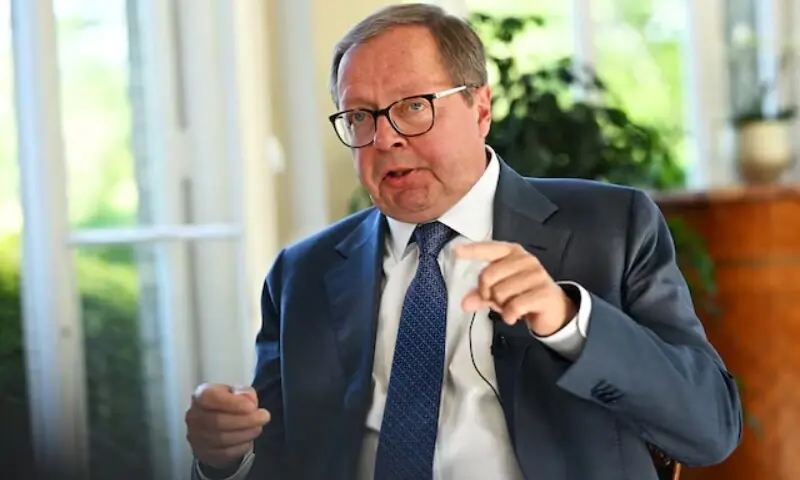 Russia's Ambassador to Britain Andrei Kelin, speaks during an interview with Reuters at his official residence in London, Britain, July 7, 2022. &mdash; Reuters