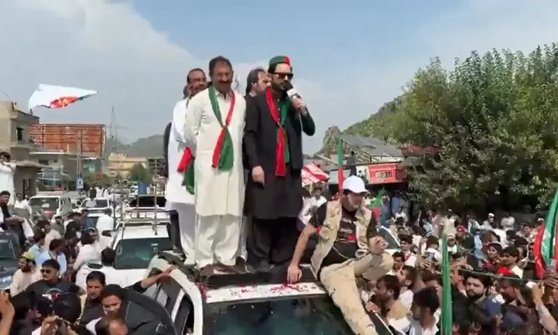 Khyber Pakhtunkhwa Chief Minister Sohail Afridi addresses a gathering in Hangu on August 22, 2026. — @ShafiJanPTI/X Khyber Pakhtunkhwa Chief Minister Sohail Afridi addresses a gathering in Hangu on August 22, 2026. — @ShafiJanPTI/X