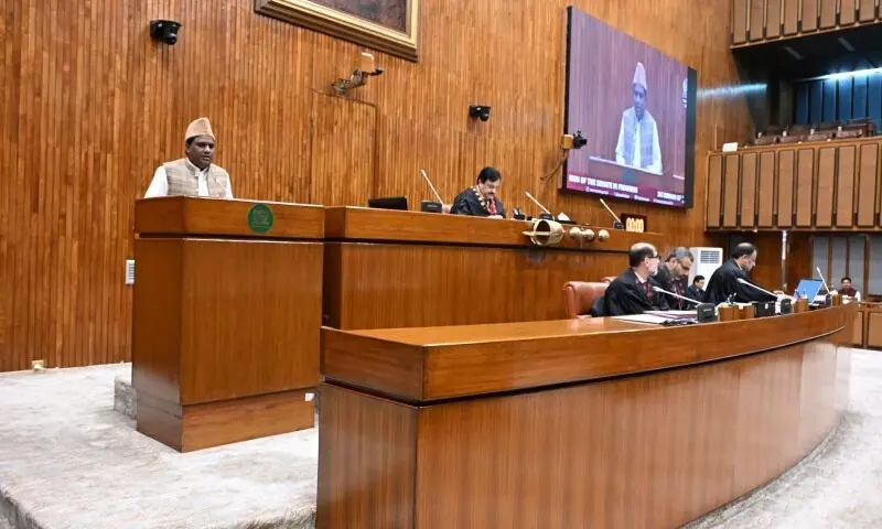 Senate committee during proceedings on Monday, Aug 24. &mdash; Photo courtesy Senate of Pakistan/Facebook