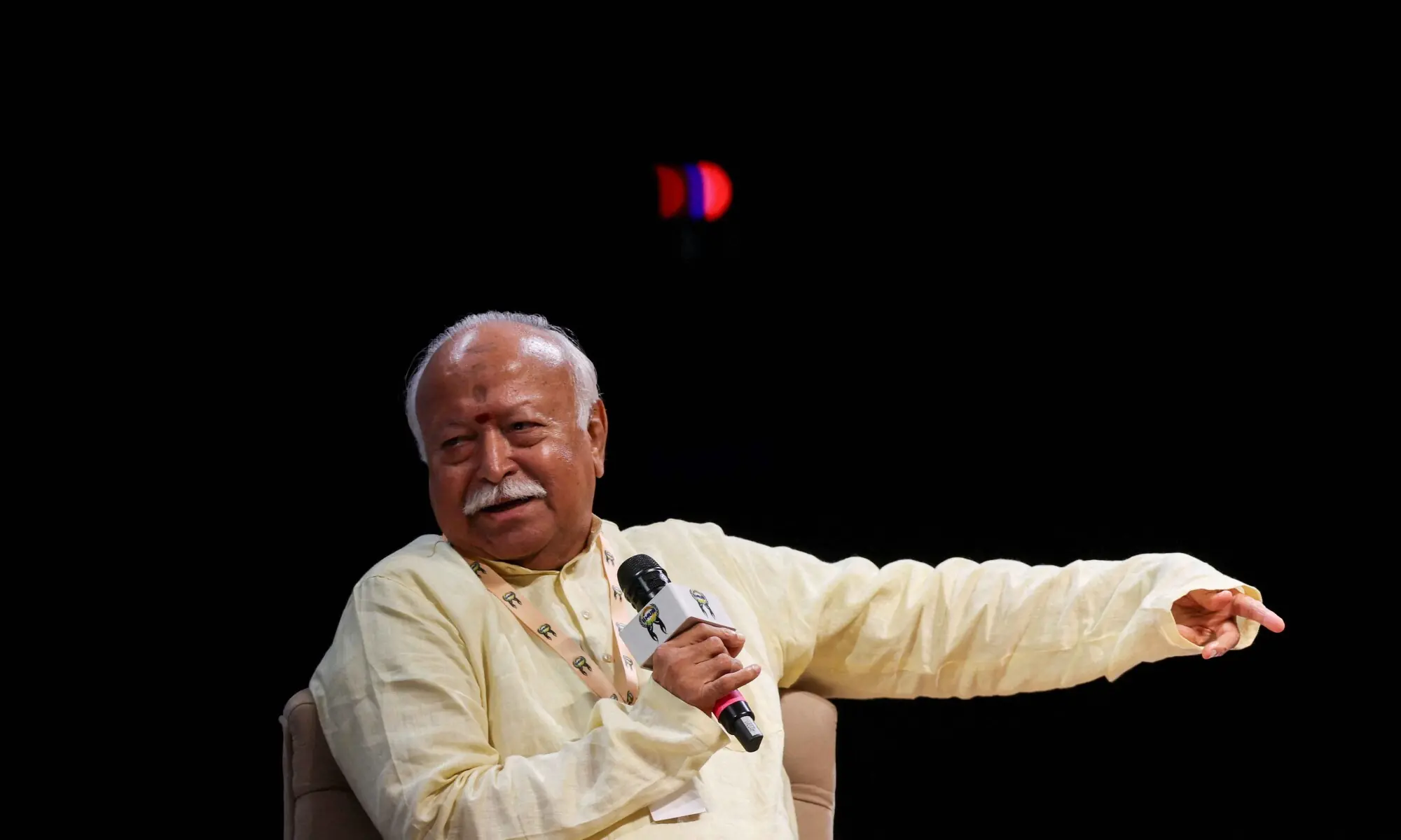 Rashtriya Swayamsevak Sangh (RSS) chief Mohan Bhagwat addresses students during the India International Movement to Unite Nations 15th Anniversary Championship Conference in Mumbai, India, August 6, 2026. &mdash; Reuters