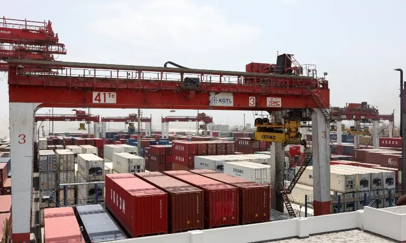 Shipping containers are stacked at Karachi Gateway Terminal Limited (KGTL) in the port area of Karachi, Pakistan, June 23, 2026. — Reuters Shipping containers are stacked at Karachi Gateway Terminal Limited (KGTL) in the port area of Karachi, Pakistan, June 23, 2026. — Reuters