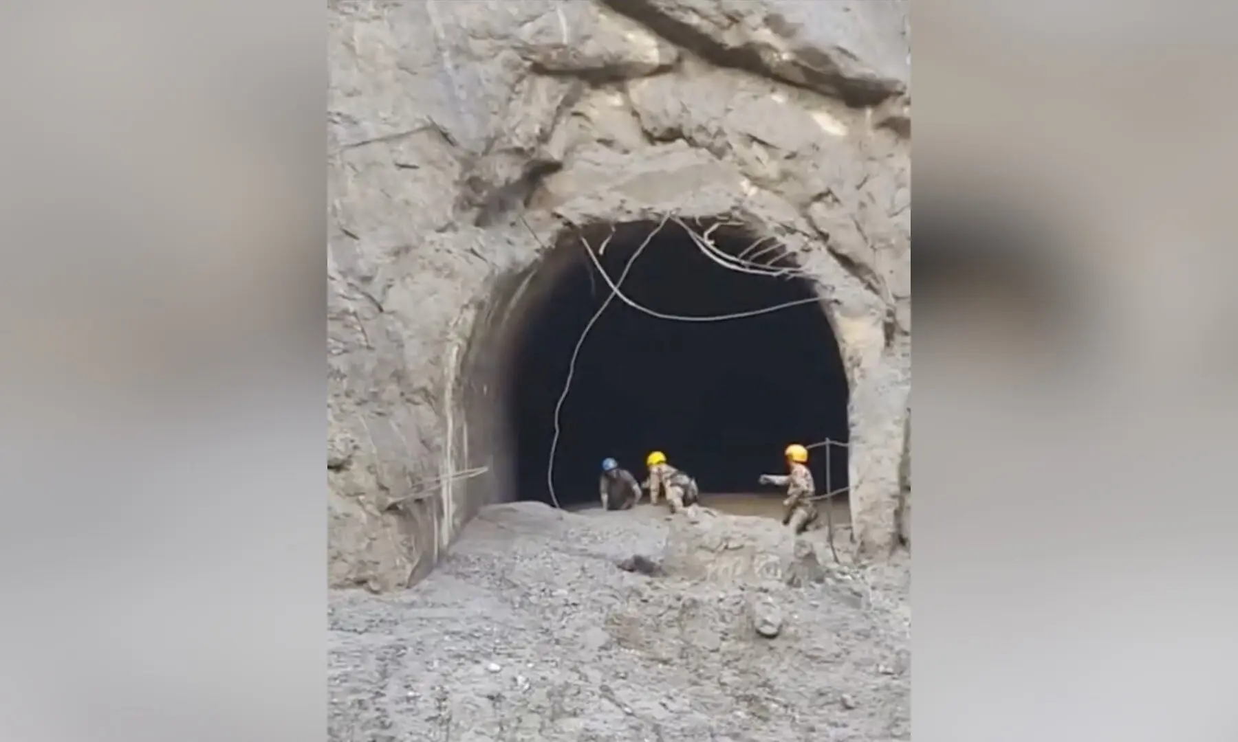 Rescuers evacuate a person from a tunnel of a hydropower project, in the aftermath of flash floods and a mudslide, in Rasuwa, Nepal, in this still image from a handout video released on August 28, 2026. &mdash; Reuters
