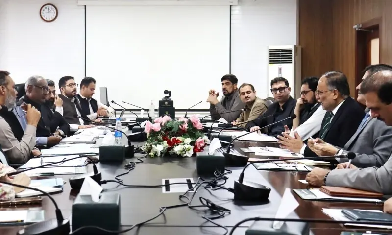 Planning Minister Ahsan Iqbal chairs a meeting of a committee on ML-1 financing on August 28, 2026. — PID Planning Minister Ahsan Iqbal chairs a meeting of a committee on ML-1 financing on August 28, 2026. — PID
