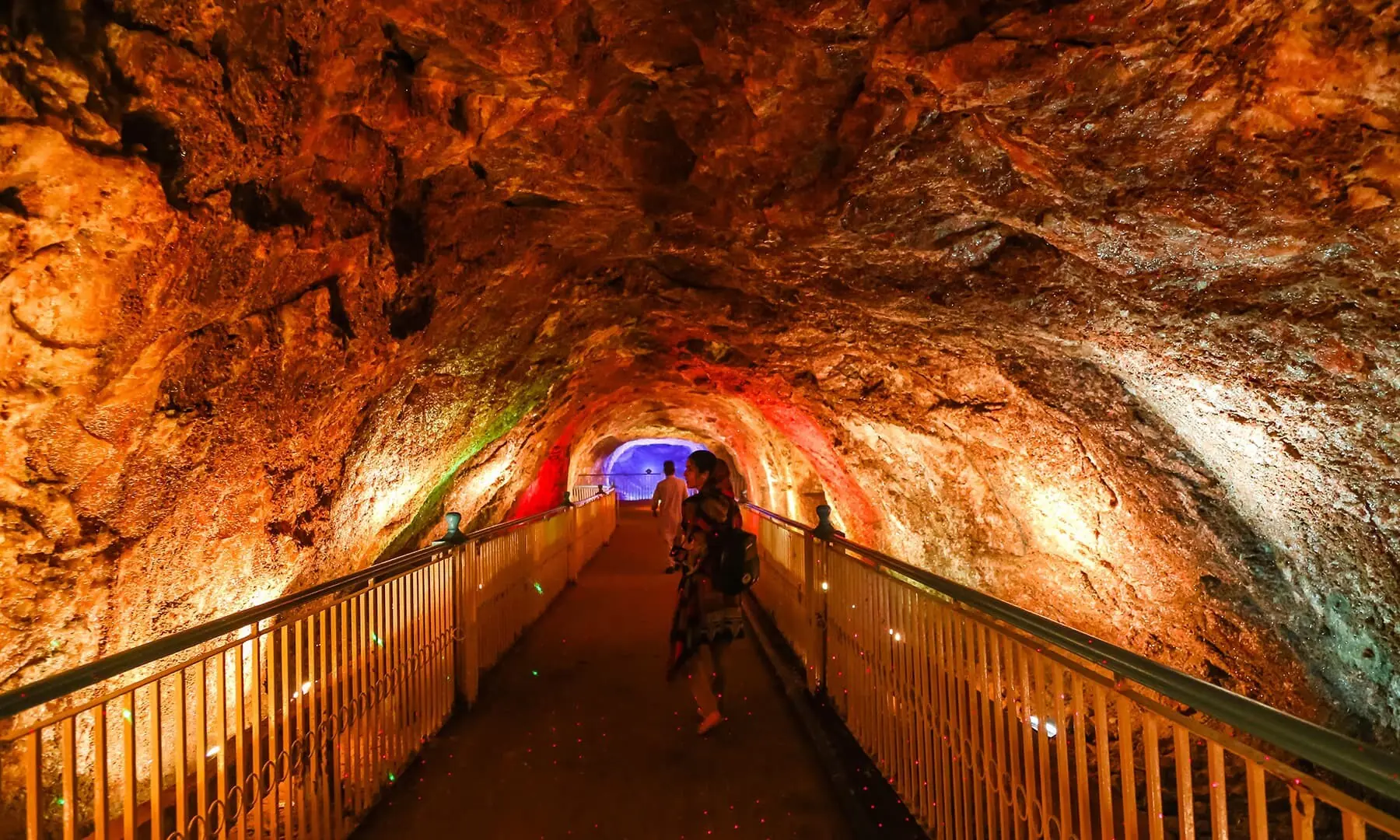A tourist walks around a salt cave inside the Khewra Salt Mines. &mdash; Photo by Fazal Khaliq/ File