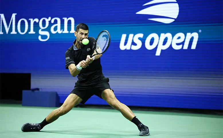 SERBIA’S Novak Djokovic hits a backhand against Mariano Navone of Argentina during their US Open first-round match at the USTA Billie Jean King National Tennis Center.—AFP SERBIA’S Novak Djokovic hits a backhand against Mariano Navone of Argentina during their US Open first-round match at the USTA Billie Jean King National Tennis Center.—AFP