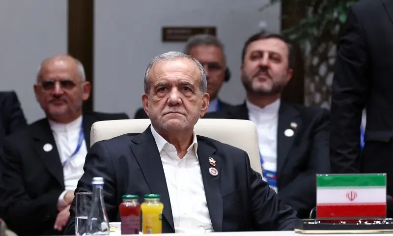 Iran's President Masoud Pezeshkian attends a meeting at the Shanghai Cooperation Organization (SCO) summit in Bishkek on September 1, 2026. &mdash;AFP via Iranian Presidency