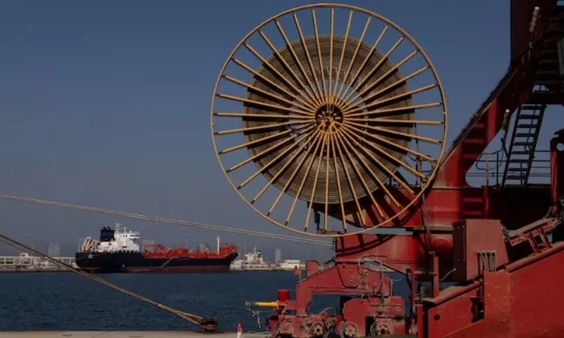 An oil tanker docked at the Port of Fujairah, as the US-Israel conflict with Iran limits marine traffic in the Strait of Hormuz, in Fujairah, United Arab Emirates, on May 6, 2026. &mdash; Reuters