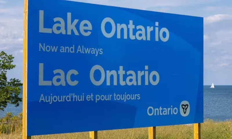 A sign reading "Lake Ontario, Now and Always," unveiled by Ontario Premier Doug Ford at Fifty Point Conservation Area, after US President Donald Trump signed an executive order renaming Lake Ontario as "Lake America," near Grimsby, Ontario, Canada, on August 29, 2026. — Reuters A sign reading "Lake Ontario, Now and Always," unveiled by Ontario Premier Doug Ford at Fifty Point Conservation Area, after US President Donald Trump signed an executive order renaming Lake Ontario as "Lake America," near Grimsby, Ontario, Canada, on August 29, 2026. — Reuters