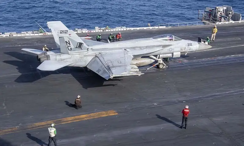 A US Navy F/A-18 fighter jet prepares for takeoff on the flight deck of the USS Abraham Lincoln aircraft carrier, in this photo released on June 13, 2026. — X/@CENTCOM/File A US Navy F/A-18 fighter jet prepares for takeoff on the flight deck of the USS Abraham Lincoln aircraft carrier, in this photo released on June 13, 2026. — X/@CENTCOM/File