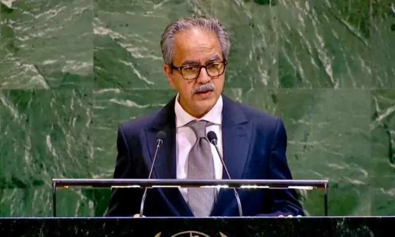 Ambassador Asim Iftikhar Ahmad, Pakistan&rsquo;s permanent representative to the UN. &mdash; Photo via X/@PakistanUN_NY/
