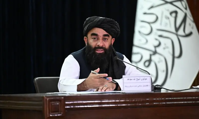 Taliban government spokesman Zabihullah Mujahid speaks during a press conference in Kabul on September 2, 2026. — AFP Taliban government spokesman Zabihullah Mujahid speaks during a press conference in Kabul on September 2, 2026. — AFP