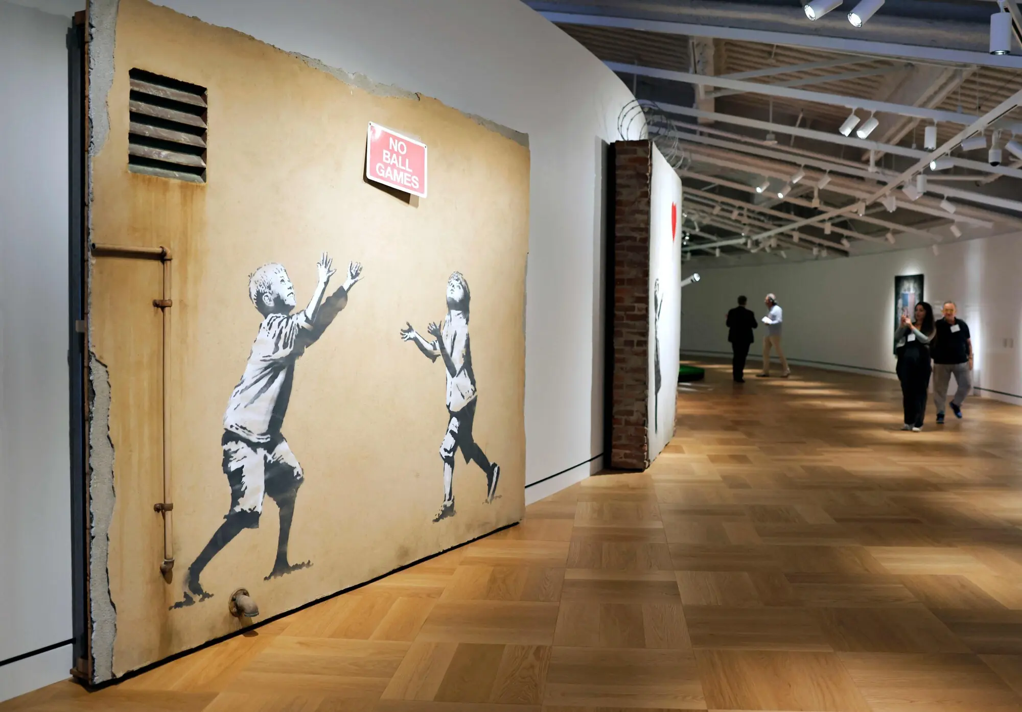 A mural by street artist Banksy displayed at the Museum of Narrative Art. Photo: AFP
