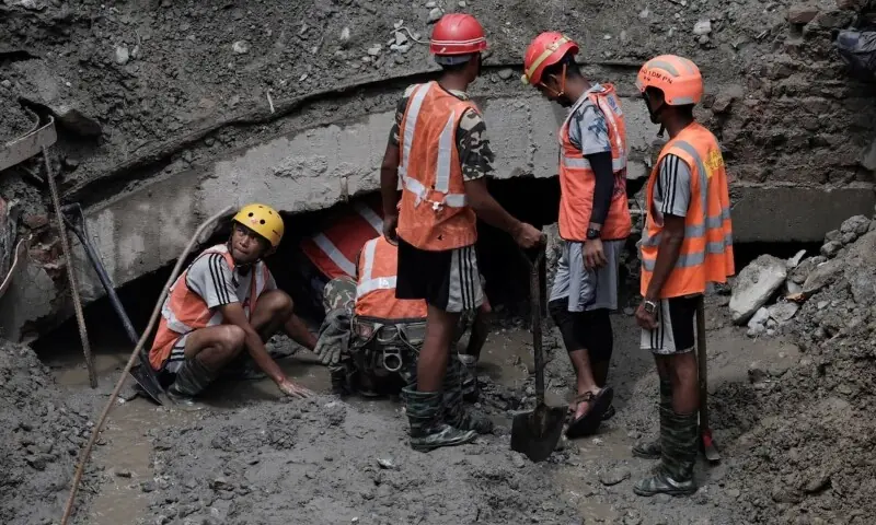 Rescue team members work to enter the tunnel at the Upper Trishuli 3A Hydropower Station as they search for survivors and retrieve bodies in Rasuwa, Nepal, on September 3, 2026. &mdash; Reuters
