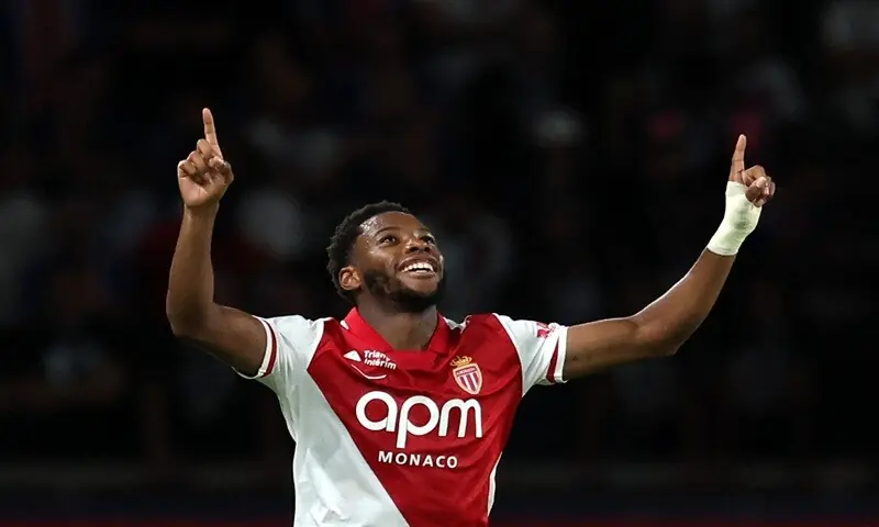 AS Monaco's Stanis Idumbo celebrates after scoring against Paris Saint-Germain during their Ligue 1 match at the Parc des Princes Stadium in Paris on September 4, 2026. &mdash;Reuters