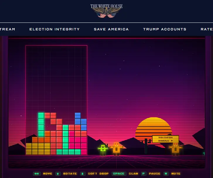 A screengrab of Build The Wall on the White House website.