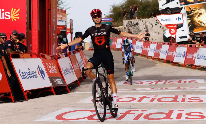 Marco Brenner celebrates winning stage 14. — Reuters Marco Brenner celebrates winning stage 14. — Reuters