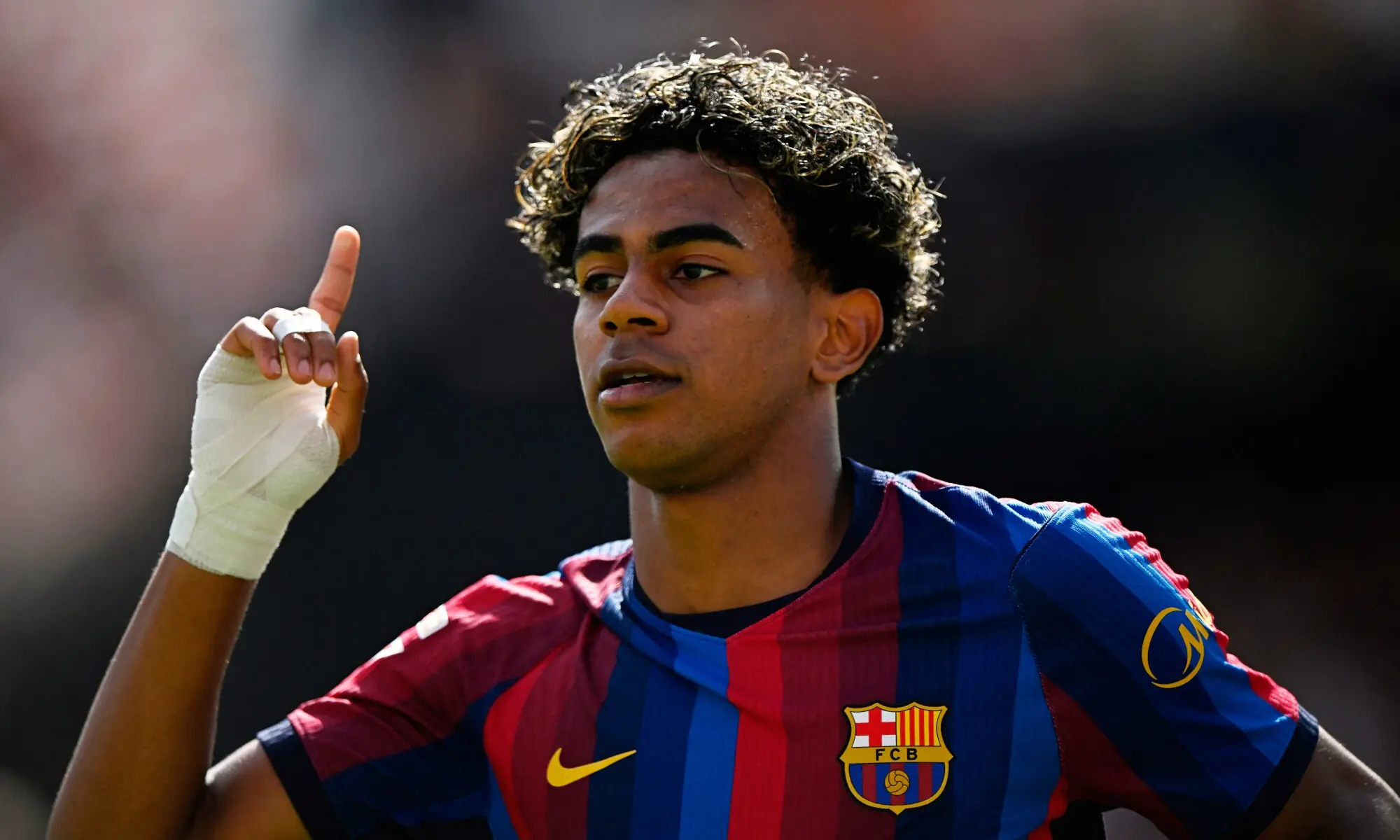 Barcelona's Lamine Yamal celebrates scoring during the La Liga match against Valencia at the Mestalla Stadium on September 6, 2026.—Reuters Barcelona's Lamine Yamal celebrates scoring during the La Liga match against Valencia at the Mestalla Stadium on September 6, 2026.—Reuters