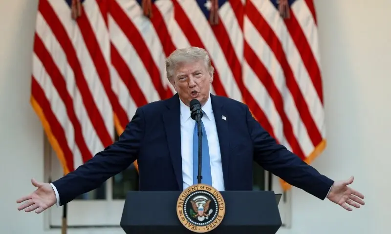 US President Donald Trump speaks while hosting a dinner in the Rose Garden at the White House in Washington, DC, US on Sept 2, 2026. — Reuters US President Donald Trump speaks while hosting a dinner in the Rose Garden at the White House in Washington, DC, US on Sept 2, 2026. — Reuters
