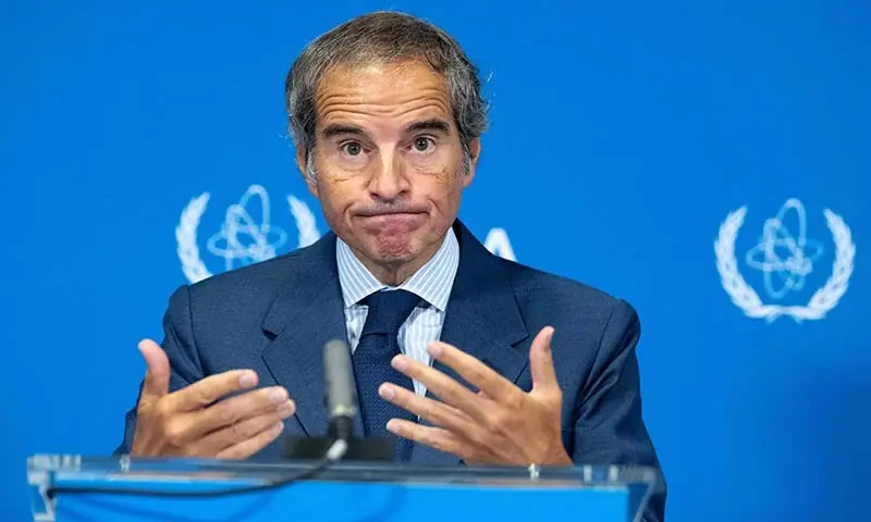Director General of the International Atomic Energy Agency (IAEA) Rafael Grossi gestures as he speaks during a press conference after the Board of Governor&rsquo;s Meeting at the agency's headquarters in Vienna, Austria on September 7, 2026. &mdash; AFP