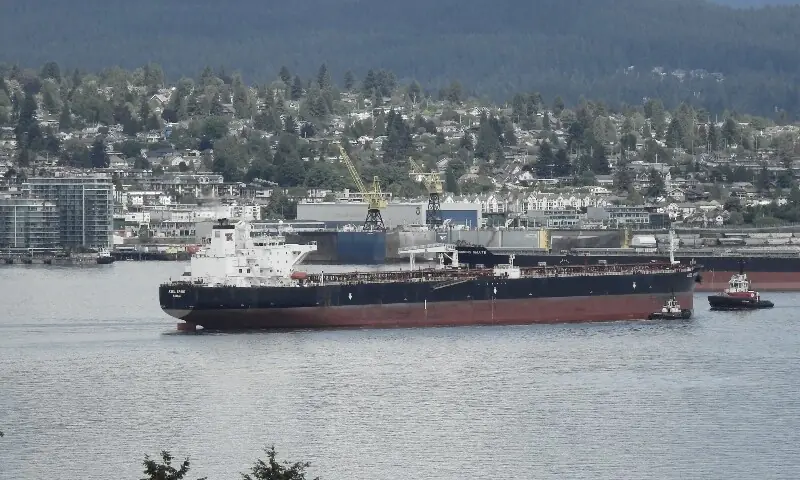 The vessel then-named the Axel Spirit, which has since been renamed the M/T Kaviz and is among the Iranian crude oil carriers that US Central Command says it struck after attempted Iranian missile attacks on a US Navy warship over the past two days, in Vancouver, British Colombia, Canada, May 17, 2020. &mdash;Reuters/File