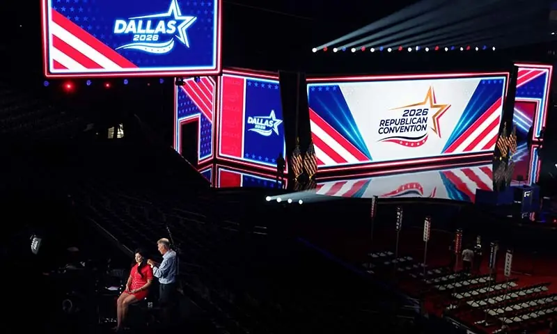 A reporter prepares to deliver an on-air report on the first day of the 2026 Republican National Midterm Convention at the American Airlines Centre in Dallas, Texas on September 9, 2026. — AFP A reporter prepares to deliver an on-air report on the first day of the 2026 Republican National Midterm Convention at the American Airlines Centre in Dallas, Texas on September 9, 2026. — AFP