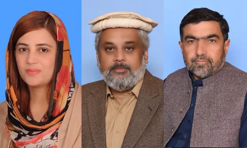 This combination photo shows former MNAs Zartaj Gul (left), Sahibzada Hamid Raza (middle) and Abdul Latif (right). &mdash; Photos via National Assembly website