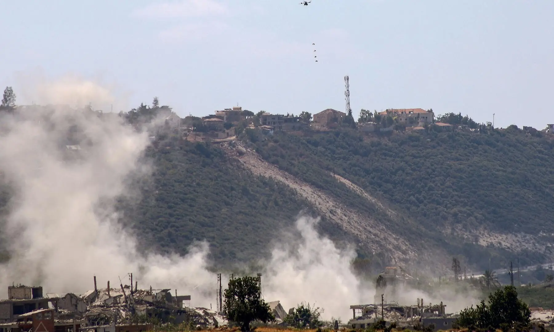 This photograph taken from the southern Lebanese village of al-Haniyya shows smoke as it rises from the site of an Israeli airstrike that targeted the village of al-Mansouri on September 10, 2026. &mdash; AFP