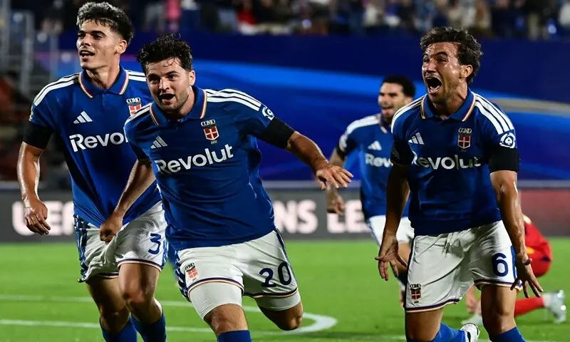 Como's Martin Baturina (C) celebrates with team-mates after scoring against RB Leipzig during their Champions League match at the Giuseppe Sinigaglia Stadium in Como, on September 10, 2026. —AFP Como's Martin Baturina (C) celebrates with team-mates after scoring against RB Leipzig during their Champions League match at the Giuseppe Sinigaglia Stadium in Como, on September 10, 2026. —AFP