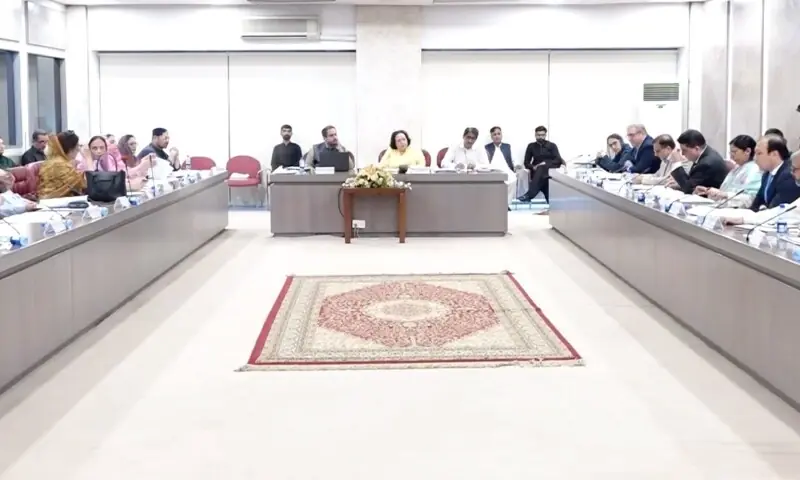 MNA Munaza Hassan chairs a meeting of the National Assembly Standing Committee on Climate Change and Environmental Coordination on September 10, 2026. &mdash; @NAofPakistan/X