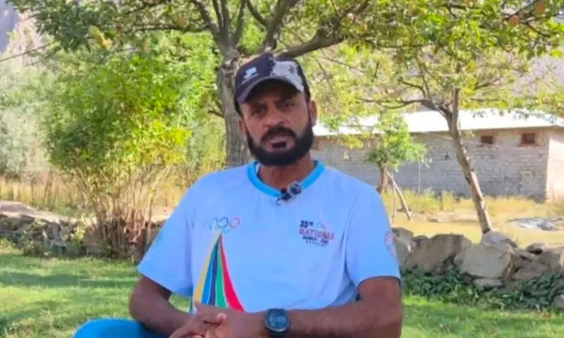 File photo of Asif Mehmood before flight in Upper Chitral. &mdash; Photo via President of Upper Chitral&rsquo;s paragliders&rsquo; association Zahiruddin Baber