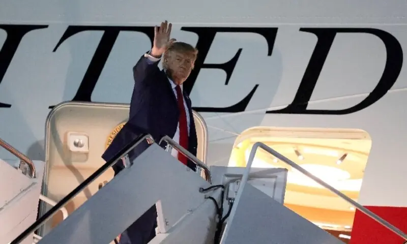 US President Donald Trump waves as he boards Air Force One, en route to Dublin, Ireland, at Joint Base Andrews, Maryland, US, on September 11, 2026. — Reuters US President Donald Trump waves as he boards Air Force One, en route to Dublin, Ireland, at Joint Base Andrews, Maryland, US, on September 11, 2026. — Reuters