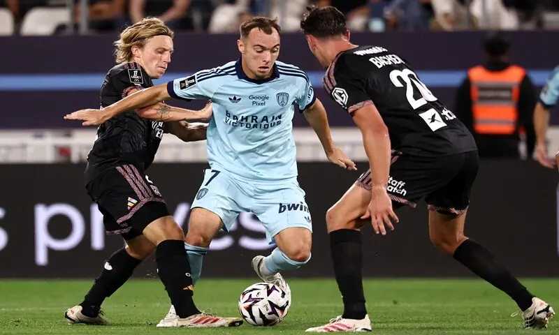 Paris FC's Pablo Pagis (C) vies for the ball with Olympique Lyonnais' Mads Bidstrup (L) and Felix Bacher during their Ligue 1 match at Stade Jean Bouin in Paris on September 12, 2026. —AFP Paris FC's Pablo Pagis (C) vies for the ball with Olympique Lyonnais' Mads Bidstrup (L) and Felix Bacher during their Ligue 1 match at Stade Jean Bouin in Paris on September 12, 2026. —AFP