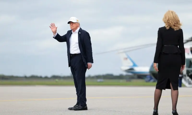 US President Donald Trump waves after he disembarked Air Force One as he arrives at Shannon Airport in Ireland, September 12, 2026. —Reuters US President Donald Trump waves after he disembarked Air Force One as he arrives at Shannon Airport in Ireland, September 12, 2026. —Reuters