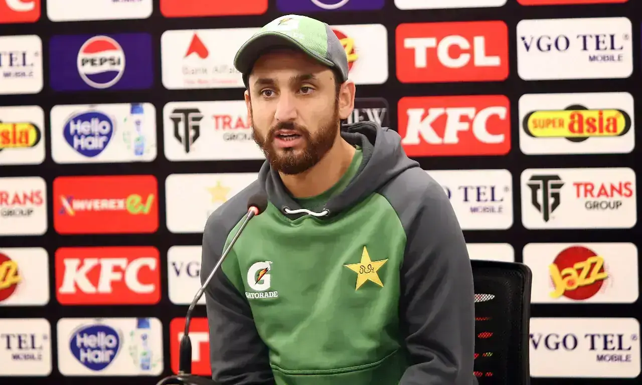 Salman Ali Agha speaks during a press conference at the Rawalpindi Cricket Stadium on November 17, 2025.—Courtesy Pakistan Cricket Board/File Salman Ali Agha speaks during a press conference at the Rawalpindi Cricket Stadium on November 17, 2025.—Courtesy Pakistan Cricket Board/File