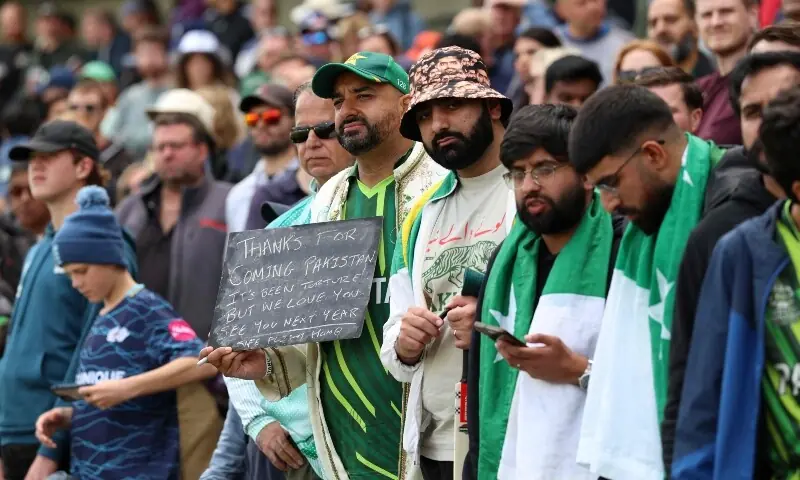 Pakistan fans come out to support their team at the end of play on day four of the third Test match between England and Pakistan at Edgbaston ground in Birmingham, central England on Sept 12, 2026. &mdash; AFP