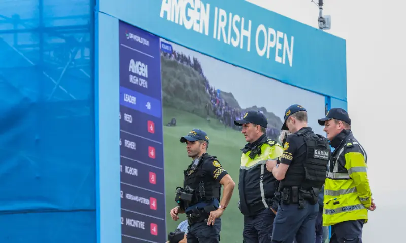 Members of security stand by ahead of US President Donald Trump's attendance on the final round of the Irish open golf tournament at the Trump International Golf Links & Hotel, a resort and golf course owned by the president, in Doonbeg, western Ireland on September 13, 2026. — AFP Members of security stand by ahead of US President Donald Trump's attendance on the final round of the Irish open golf tournament at the Trump International Golf Links & Hotel, a resort and golf course owned by the president, in Doonbeg, western Ireland on September 13, 2026. — AFP