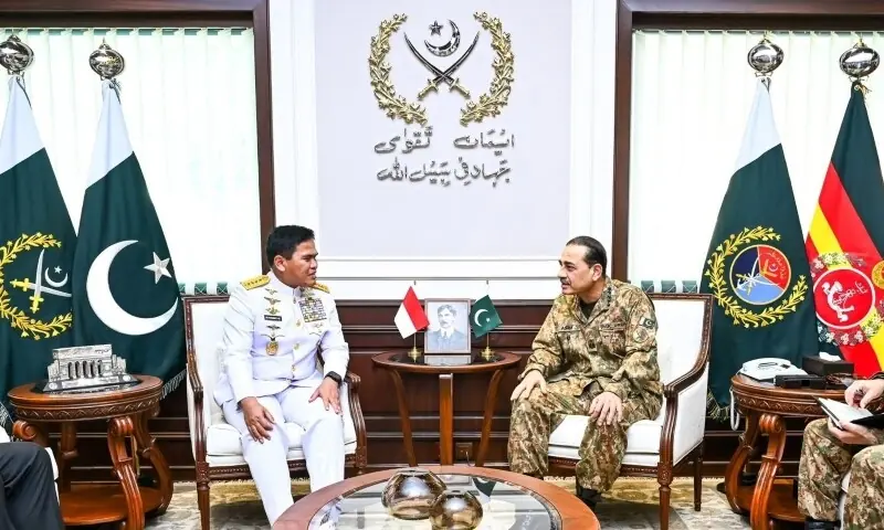 Indonesian naval chief Admiral Dr Muhammad Ali meets with Chief of Defence Forces and Chief of Army Staff Field Marshal Asim Munir in Rawalpindi on Sept 14, 2026. — Facebook/ISPR Indonesian naval chief Admiral Dr Muhammad Ali meets with Chief of Defence Forces and Chief of Army Staff Field Marshal Asim Munir in Rawalpindi on Sept 14, 2026. — Facebook/ISPR
