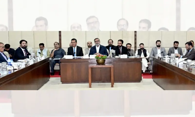 Senator Amir Waliuddin Chishti chairs a meeting of the Senate Standing Committee on National Health Services on September 14, 2026. &mdash; Senate website