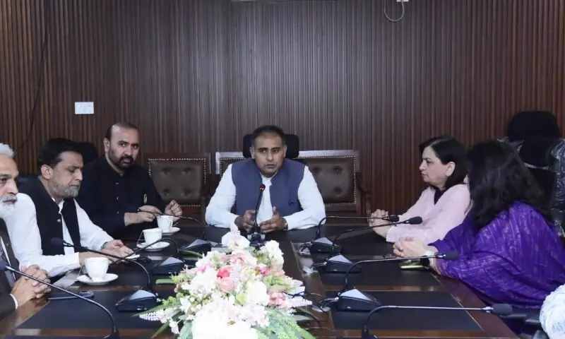 Minister of State for Finance and Railways, Bilal Azhar Kayani chairs a review meeting on the progress of the Asaan Tax Scheme on Tuesday, Sep 15. &mdash;@Financegovpk/X