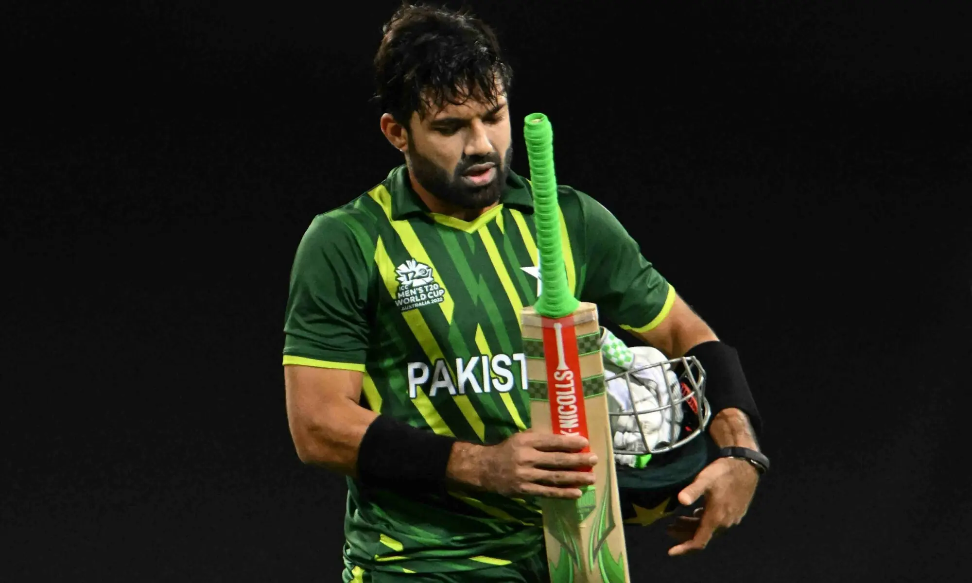 Muhammad Rizwan walks back to the pavilion after his dismissal during the ICC men's Twenty20 World Cup 2022 semi-final cricket match between New Zealand and Pakistan at the Sydney Cricket Ground in Sydney on Nov 9, 2022. &mdash; AFP/ File