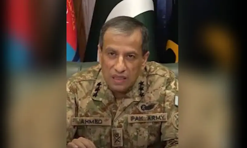 Inter-Services Public Relations (ISPR) Director General Lieutenant General Ahmed Sharif Chaudhry in an interview with Arab News. &mdash; Screengrab via Arab News