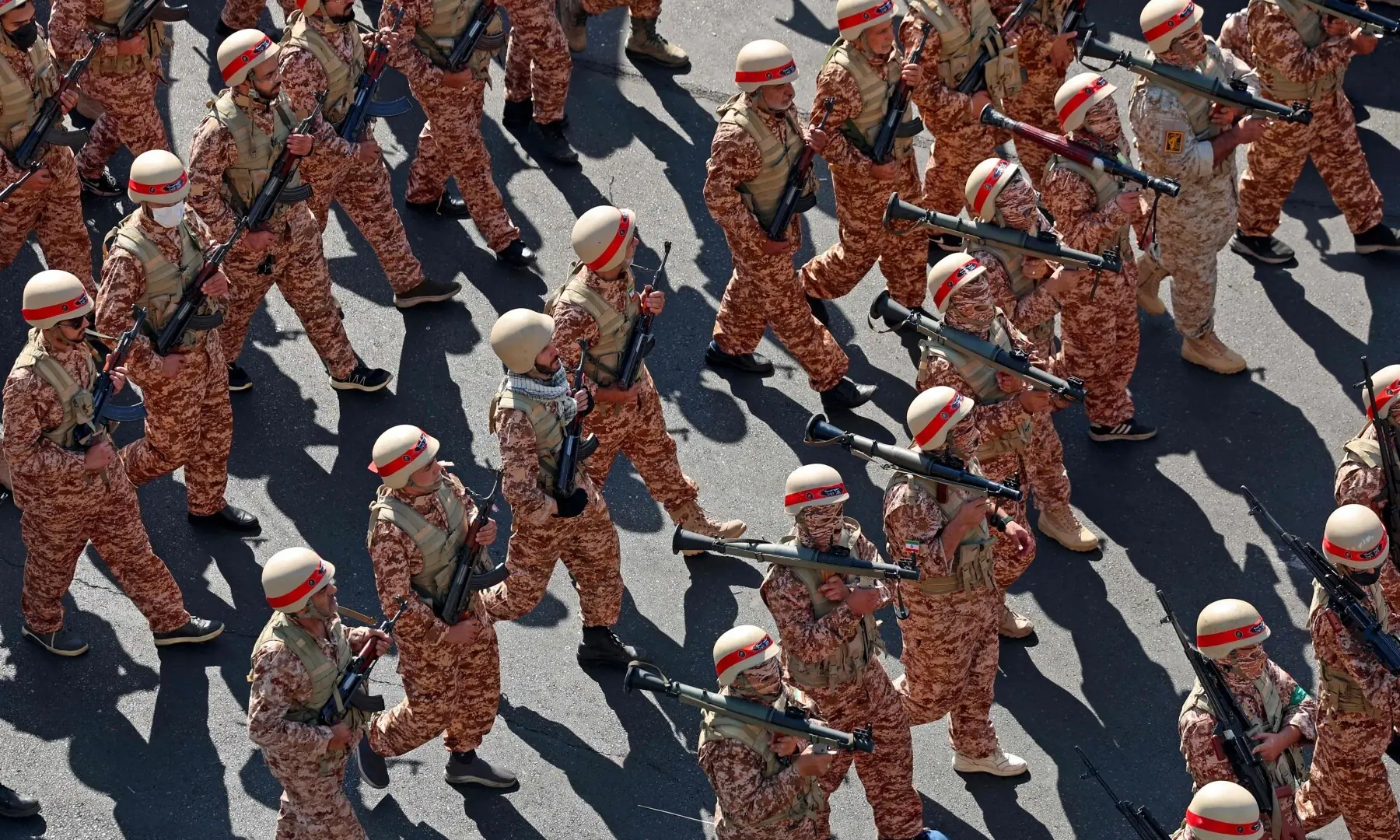 Members of the Basij paramilitary force march during a military rally in Tehran, Iran September 18, 2026. &mdash; AFP