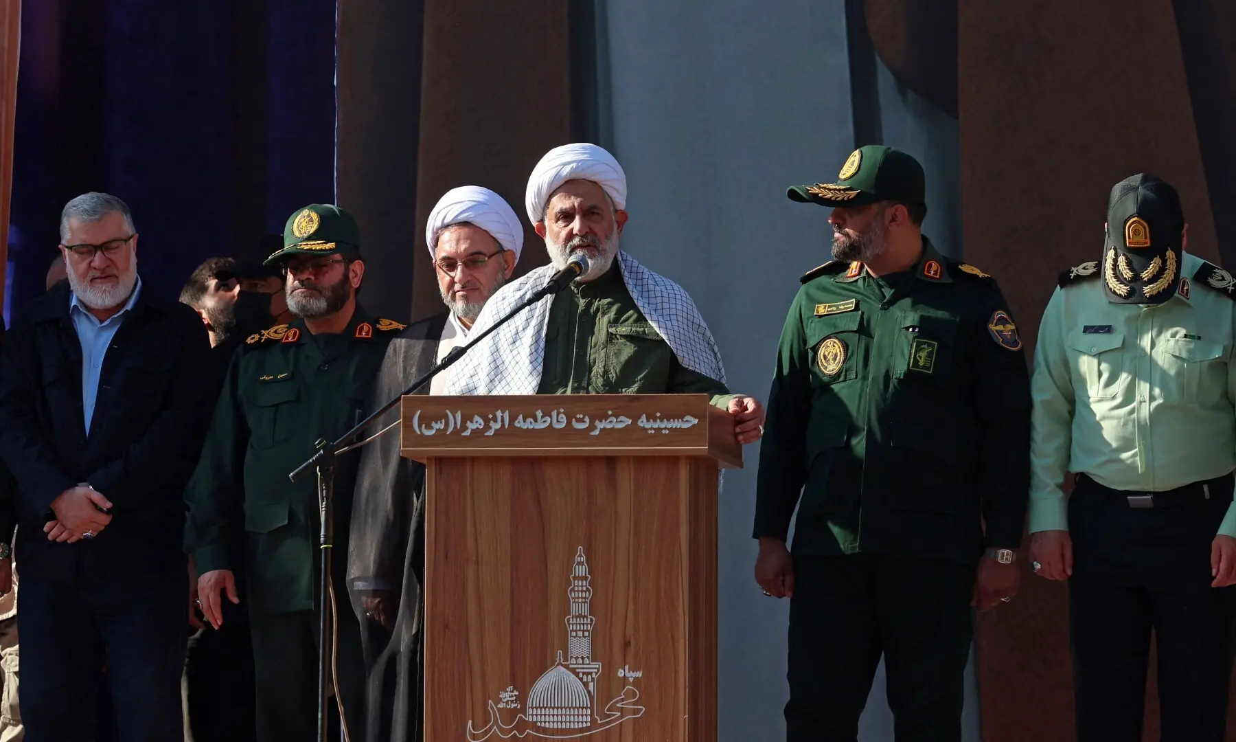 Hossein Taeb, head of Iran&rsquo;s Basij paramilitary force, addresses a military rally in Tehran, Iran September 18, 2026. &mdash; AFP